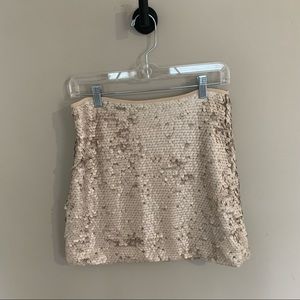 Cream Sequin Mini-skirt